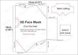 **** download the pdf template & open it with adobe acrobat or adobe reader. 3d 1 M Size Face Mask Pattern Free Pdf