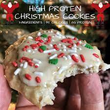 Only three ingredients to make each of these delicious cookies! 3 Ingredient High Protein Christmas Cookies Ingredients 3 Small 270g Bananas Mashed 3 4 High Protein Cookies Protein Cookie Recipe Cookies Recipes Christmas