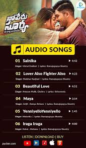 Check Out The Audio Jukebox Of Allu Arjun S Naa Peru Surya Naa Illu India Here Audio Jukebox Lyricalsongs Anuemmanuel Allu Audio Songs Songs Me Too Lyrics