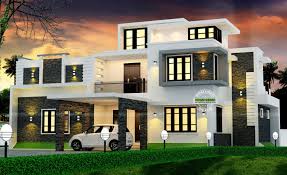 Spectacular Modern Box Type House With Estimated Construction Cost Amazing Architecture Magazine Kerala House Design Duplex House Design House Front Design