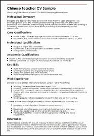 Esl Teacher Job Description Resume Inspirational Chinese Teacher Cv Sample In 2020 Teacher Resume Examples Teaching Resume Jobs For Teachers