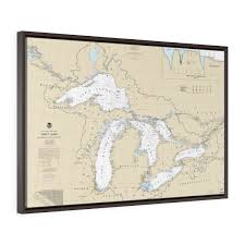 Great Lakes Region Premium Floating Frame Canvas Nautical