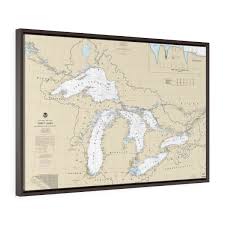 Great Lakes Region Premium Floating Frame Canvas Nautical