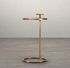 1930s Martini Side Table Antiqued Brass Side Table Brass Side Table Round Side Table