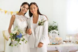 The Latest Wedding Fashion Lesbian Wedding Outfits Oh My Veil In 2020 Wedding Outfit Lesbian Wedding Wedding Styles