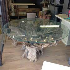 Saturday Kitchen Style Reclaimed Natural Rustic Teak Tree Root Dining Table 1 5m Dining Table Tree Wallpaper Living Room Birch Tree Wallpaper Nursery