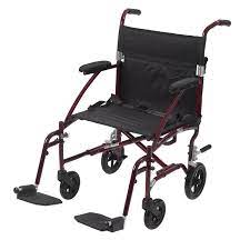 Amazon Com Drive Medical Fly Lite Ultra Lightweight Transport Wheelchair Burgundy Frame 19 Health Perso Transport Wheelchair Transport Chair Blue Frames