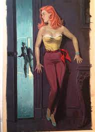 Harry Barton Paperback Cover with Sexy Redhead, in Johnny C.'s Vintage  Paperback Paintings Comic Art Gallery Room