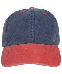 Dad Hat Pigment Dyed Two Tone Plain Cotton Polo Style Retro Curved Baseball Cap 1200 Blue Red C4187wzr2eg Dad Hats Cotton Polo Mens Hats Fashion