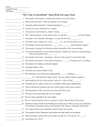 Situational irony is created when events happen that are contrary to what the character or the readers expect. The Cask Of Amontillado Scavenger Hunt Key 30