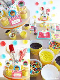 Cake decorating supplies and kits run the gamut from disney party picks to steel decorating tips, cake caddies and cupcake stands, and even faux lace paper doilies for the daintier party guests. Kids Birthday Party Ideas How To Style A Baking Party For Boys Or Girls Printables Invitati Kids Baking Party Cupcake Decorating Party Baking Birthday Parties