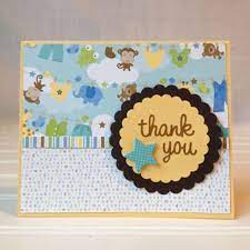 Homemade Baby Shower Thank You Cards 365 Days Of Crafts Baby Cards Handmade Baby Boy Cards Handmade Baby Thank You Cards
