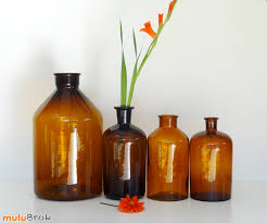 Deco Vintage Ancien Flacon Apothicaire En Verre Ambre Pot Pharmacie Www Mulubrok Fr Flacons Decoration Naturelle Bouteilles Decoratives