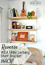 We Love Open Shelves And This A Fun Take On An Ikea Piece Easy Wall Shelf With Reverse Ikea Lerberg Hack From Rem Diy Wall Shelves Ikea Wall Shelves Ikea Ekby