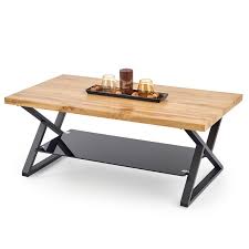 Nos pieds pour table basse sont en acier brut ou peint. Table Basse Style Industriel 110 X 60 Cm Avec Plateau Aspect Chene