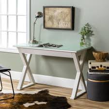 Shop our glass top desk selection from the world's finest dealers on 1stdibs. Walker Edison Furniture Company 48 In White Rectangular 1 Drawer Writing Desk With Glass Top Hd48x30wh The Home Depot