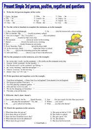 Present Simple 3rd Person Positive Negative Questions English Esl Worksheets This Or That Questions English Grammar Learn English