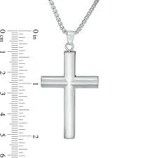 Wondering how to get your jewelry to the perfect length for you? Men S Satin Cross Pendant In Stainless Steel 24 Zales