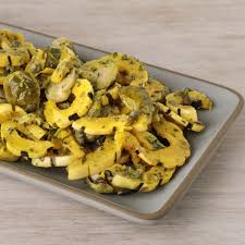 Roasted Delicata Squash And Brussels Sprouts With Preserved Lemon Caper Brussel Sprouts Delicata Squash Stuffed Peppers