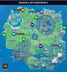 There are two purple coins, three blue coins, and four green coins to track down. Fortnite Week 9 Season 4 Xp Coins Where Are Their Locations For Experience Breakflip News Guides And Tips