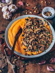 Mashed Sweet Potatoes With Mushroom Gravy Vegan Bianca Zapatka Recipes Recipe Vegan Mushroom Gravy Stuffed Mushrooms Mushroom Gravy Recipe