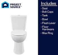 Project Source Pro-Flush White Dual Flush Elongated Chair height 2-piece  Toilet 12-in Rough-In WaterSense 1.6 GPF