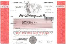 Stock rises thursday, outperforms market. Coca Cola Enterprises Stock Certificate