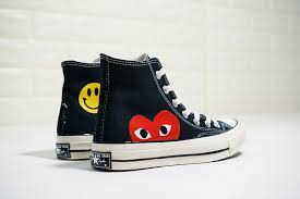 Comme Des Garcons Play X Converse Chuck Taylor 1970s Hi Black Converse All Star High Comme Des Garcons Play 142335c Smiley Face Converse Converse All Star Chucks Converse
