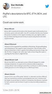 If you sell your bitcoins abroad to an. Crypto Twitter Bullies Paypal For Its Definitions Of Bitcoin Ethereum Litecoin And Bch Schlagzeilen Neuigkeiten Coinmarketcap