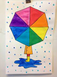 Rainbow Umbrellas Color Wheel Art Rainbow Umbrella Elementary Art
