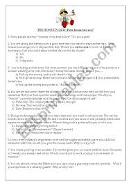 *trivia game about the show the office*ages 16 plus* 2 players* includes 150 question cards. The Honesty Quiz Esl Worksheet By Brosell