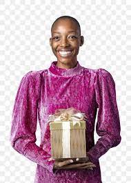 Download Premium Png Of Happy Black Woman Holding A Gift Box Transparent Happy Black Gift Box Black Women