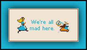 Just click the image to get a higher resolution version. Buy 2 We Re All Mad Here Pdf Counted Cross Stitch Pattern Quote Cross Stitch Alice In Wonderland Cross Stitch Pattern Get 1 Free P083 Visual Arts Drawing Drafting Vadel Com