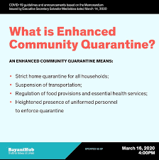 Cdc updates recommendations with alternatives to prevent coronavirus spread. Edwin Lacierda Pa Twitter Govt Just Declared An Enhanced Community Quarantine What Are The Details So Far Covid19ph Bayanihub