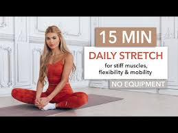 A regular stretching routine also reduces your chances of injury by training the muscles to their best limit. 15 Min Daily Stretch A Full Body Routine For Tight Muscles Flexibility Mobility I Pamela Reif