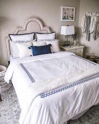 Navy and white bedroom pictures. Bedroom Refresh Navy And White Bedding Visions Of Vogue