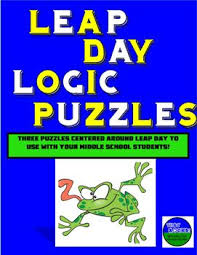 Free Leap Day Logic Puzzles Leap Day Middle School Activities Logic Puzzles