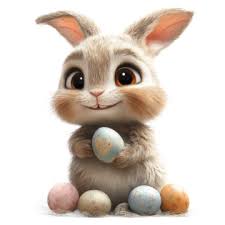 Cartoon Rabbit With Egg PNG Transparent Images Free Download