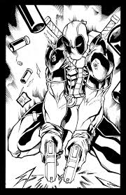 Black And White Comic Art Deadpool Inks By Hanzozuken On Deviantart Deadpool Comic Deadpool Illustration Black And White Comics