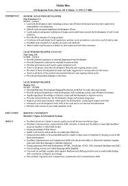 As a web developer you probably immediately thought that the way to optimize for this is to include as many keywords as possible on your resume. Lead Web Developer Resume Samples Velvet Jobs
