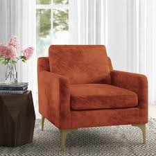 Ryan 24 Armchair Upholstery Color Sapphire Rust In 2020 Armchair Accent Chairs Orange Accent Chair