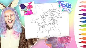 Trolls coloring pages are pictures of small funny creatures who are in an everlasting state of happiness, always singing, dancing and hugging each other. Coloring Trolls Holiday Love Train Song Poppy Branch Trolls 2 Coloring Page Christmas Youtube