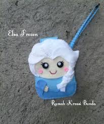 Elsa Frozen Phone Pouch Felt Pouch Flanel Feltcraft Kain Flanel Frozen Boneka Flanel