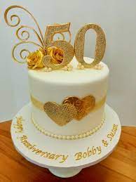 Golden Anniversary Cake Bolos De Aniversario De 50 Anos Modelos De Bolos De Aniversario Bolo De Boneca