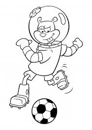 Sandy characters in spongebob movie is characters which very unique, squirrel which life in seabed and life neighboring residents seabed. Sandy Cheeks Is A Soccer Player Coloring Pages Sponge Bob Square Pants Coloring Pages Colorings Cc