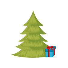 Download Pine Tree Christmas With Gift Box Isolated Icon 1912247 Vector Art At Vecteezy
