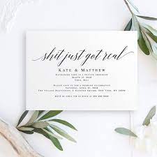 Just Got Real Elopement Invitation Template Funny Save The Etsy Funny Save The Dates Funny Wedding Invitations Elopement Invitation