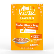 Free shipping on orders $35+. Wholehearted Grain Free Chicken Pumpkin Recipe Flaked In Broth Wet Cat Food 2 8 Oz Case Of 12 Petco