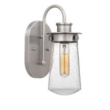 Or should i stick with either polished or brushed? Quoizel Lwn8601bn Brushed Nickel Lewiston Single Light 4 3 4 Wide Bathroom Sconce With Seeded Glass Shade Lightingdirect Com