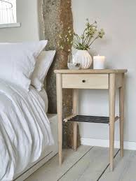 White Oiled Oak Side Table In 2020 Oak Bedroom Furniture Side Tables Bedroom Scandi Bedside Table